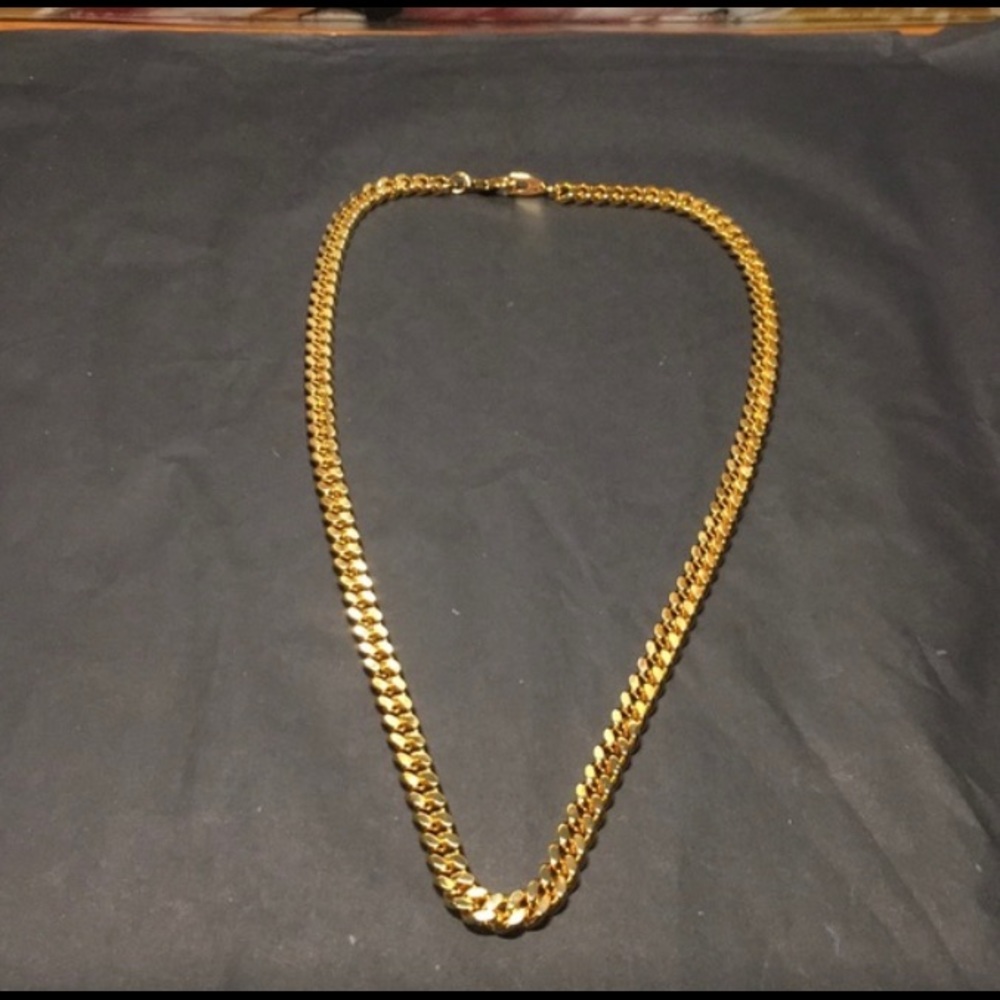 Mens "Jax" 18K REAL Gold Plated 6mm Curb Chain